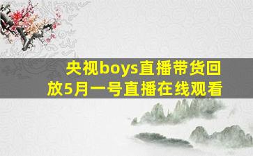 央视boys直播带货回放5月一号直播在线观看