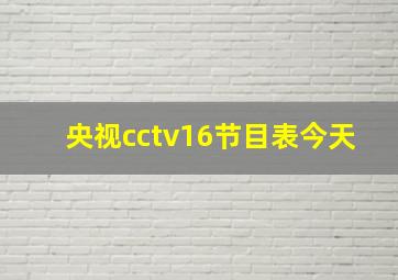 央视cctv16节目表今天