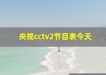 央视cctv2节目表今天