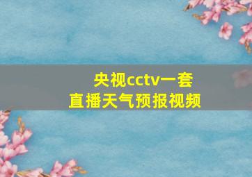 央视cctv一套直播天气预报视频