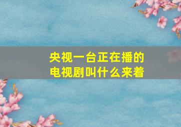 央视一台正在播的电视剧叫什么来着