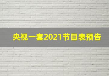 央视一套2021节目表预告