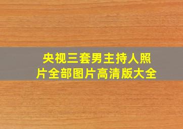 央视三套男主持人照片全部图片高清版大全