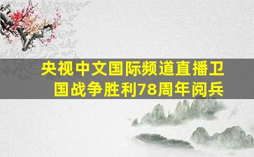 央视中文国际频道直播卫国战争胜利78周年阅兵