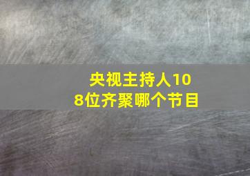 央视主持人108位齐聚哪个节目