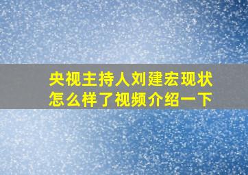 央视主持人刘建宏现状怎么样了视频介绍一下