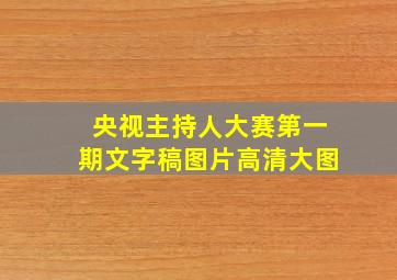 央视主持人大赛第一期文字稿图片高清大图