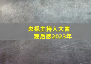 央视主持人大赛观后感2023年