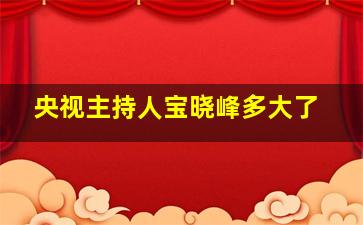 央视主持人宝晓峰多大了