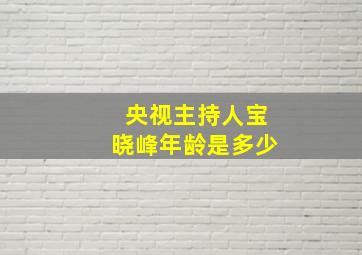 央视主持人宝晓峰年龄是多少