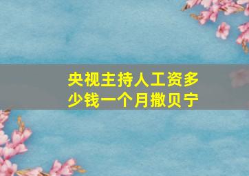 央视主持人工资多少钱一个月撒贝宁