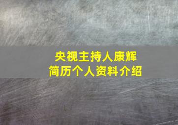 央视主持人康辉简历个人资料介绍