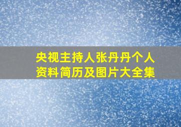 央视主持人张丹丹个人资料简历及图片大全集