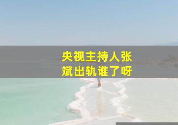 央视主持人张斌出轨谁了呀