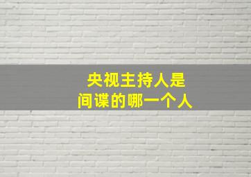 央视主持人是间谍的哪一个人