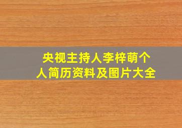 央视主持人李梓萌个人简历资料及图片大全