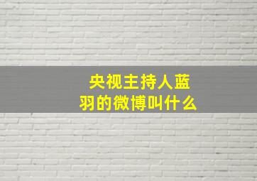 央视主持人蓝羽的微博叫什么