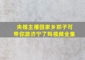 央视主播回家乡郑子可带你游济宁了吗视频全集