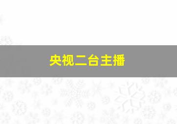 央视二台主播