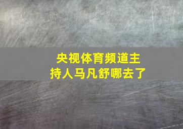 央视体育频道主持人马凡舒哪去了