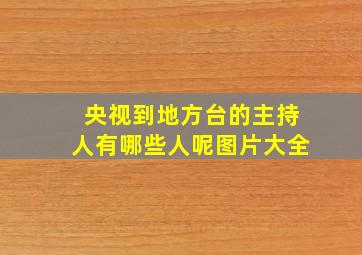 央视到地方台的主持人有哪些人呢图片大全