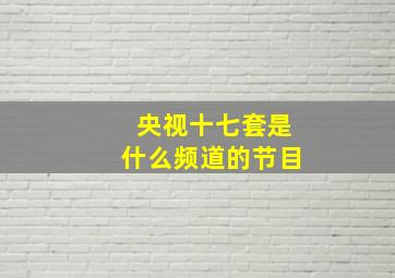 央视十七套是什么频道的节目