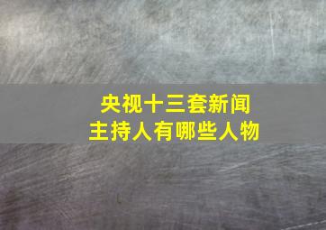 央视十三套新闻主持人有哪些人物