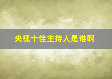 央视十佳主持人是谁啊