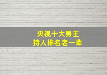 央视十大男主持人排名老一辈