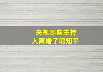 央视哪些主持人离婚了呢知乎