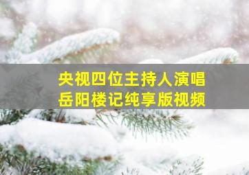 央视四位主持人演唱岳阳楼记纯享版视频