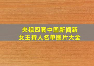 央视四套中国新闻新女主持人名单图片大全