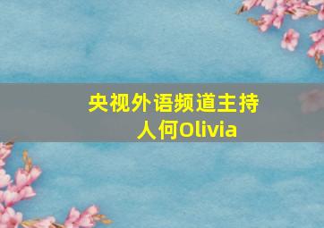 央视外语频道主持人何Olivia