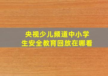 央视少儿频道中小学生安全教育回放在哪看