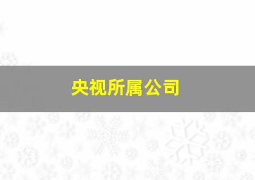 央视所属公司