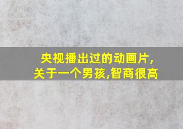 央视播出过的动画片,关于一个男孩,智商很高