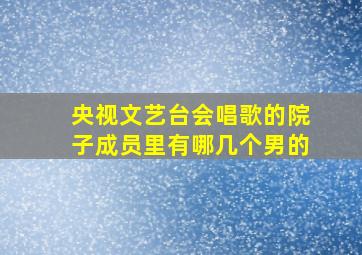 央视文艺台会唱歌的院子成员里有哪几个男的