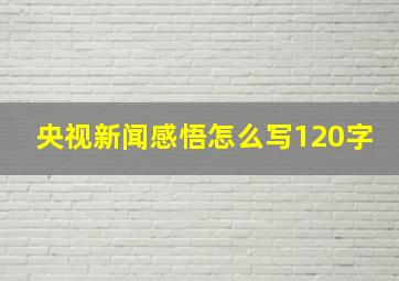 央视新闻感悟怎么写120字