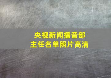 央视新闻播音部主任名单照片高清