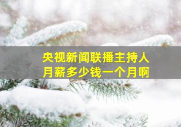 央视新闻联播主持人月薪多少钱一个月啊