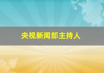 央视新闻部主持人