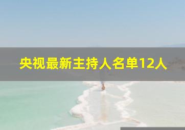 央视最新主持人名单12人