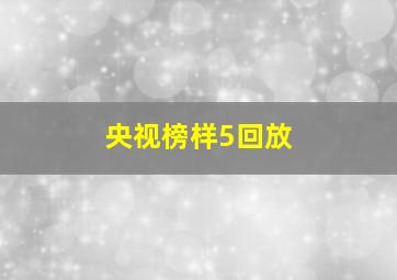 央视榜样5回放