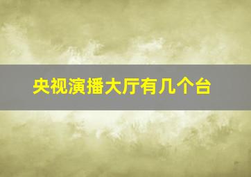 央视演播大厅有几个台