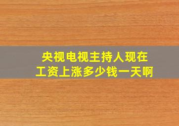 央视电视主持人现在工资上涨多少钱一天啊