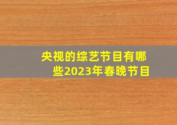 央视的综艺节目有哪些2023年春晚节目