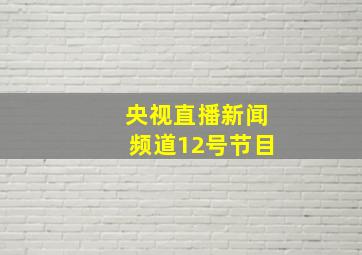 央视直播新闻频道12号节目