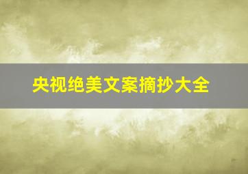 央视绝美文案摘抄大全