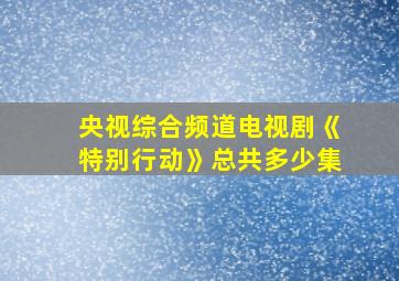 央视综合频道电视剧《特别行动》总共多少集