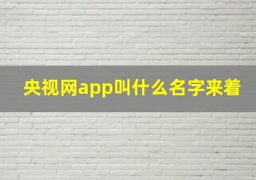 央视网app叫什么名字来着